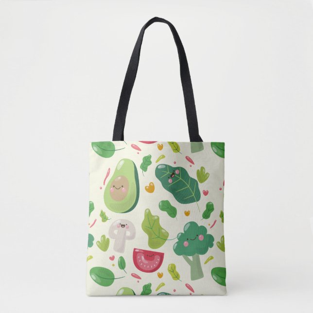 Bolso De Tela Modelo vegetal de los caracteres del dibujo (Anverso)
