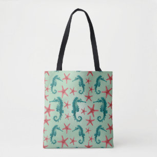 Bolso De Tela Modelo verde azulado 2 del Seahorse