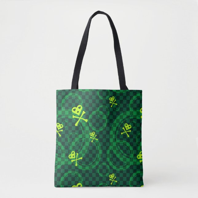 Bolso De Tela Modelo verde de Emo con los círculos (Anverso)