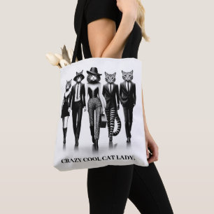 Bolso De Tela Modelos de gato de pasarela caminando por la pasar