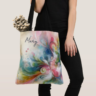 Bolso De Tela Modern Abstract  Butterfly Spring Colors 