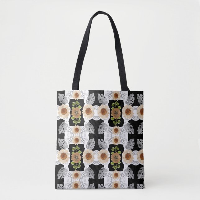 Bolso De Tela Modern abstract floral art (Anverso)