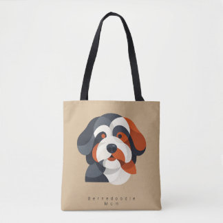 Bolso De Tela Modern Bernedoodle Mom Tote Bag - Geometric Tri-Co