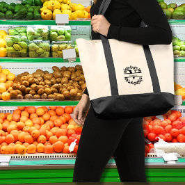 Bolso De Tela Modern Black Floral Wreath Split Monogram "V"