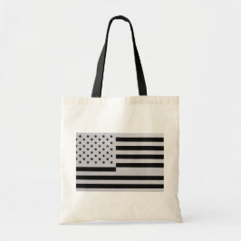 Bolso De Tela Modern Black & Silver American Flag Brushed Metal