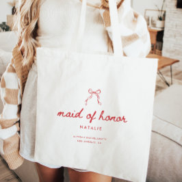 Bolso De Tela Modern Coquette Script Custom Maid of Honor