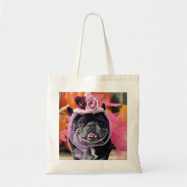 Bolso De Tela Modern Create Your Own Dog Photo (Frente)