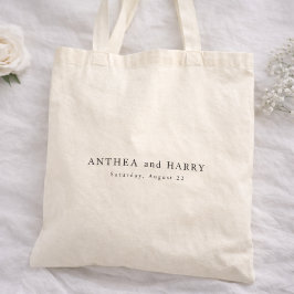 Bolso De Tela Modern Editorial Serif Wedding Welcome Favor
