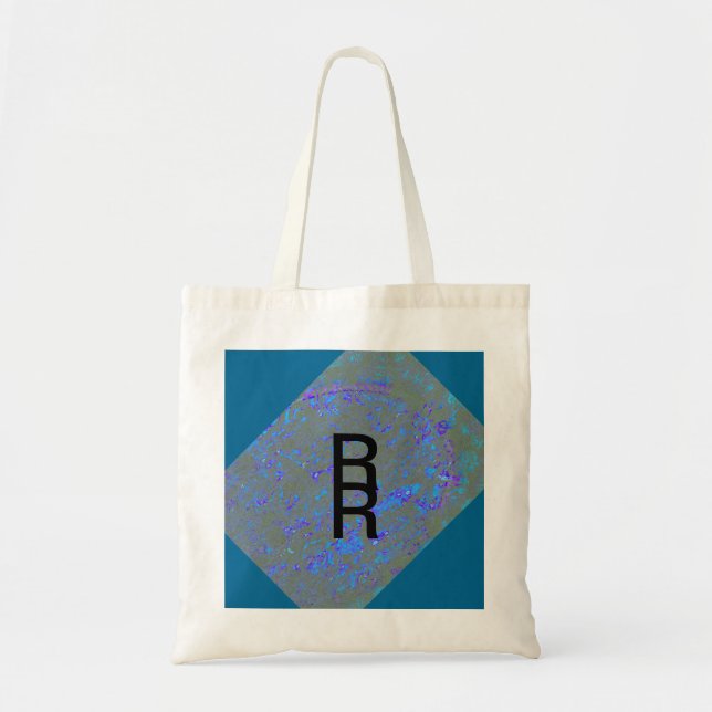 Bolso De Tela Modern_elegante_theResumen art_BLUE (Frente)