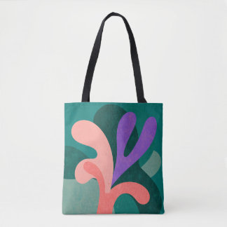 Bolso De Tela Modern Floral Shape Tote Bag – Bold Color Botanica