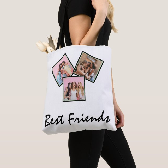 Bolso De Tela Modern Friend Collage Photos Simple (Detalle)