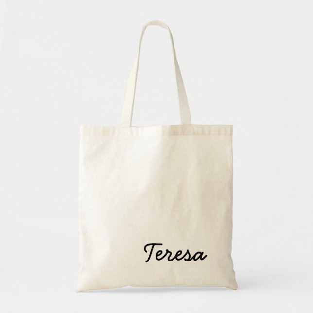 Bolso De Tela Modern Name | Minimalist Stylish Monogram Design (Frente)