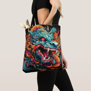 Bolso De Tela Modern Oriental Dragon Majesty