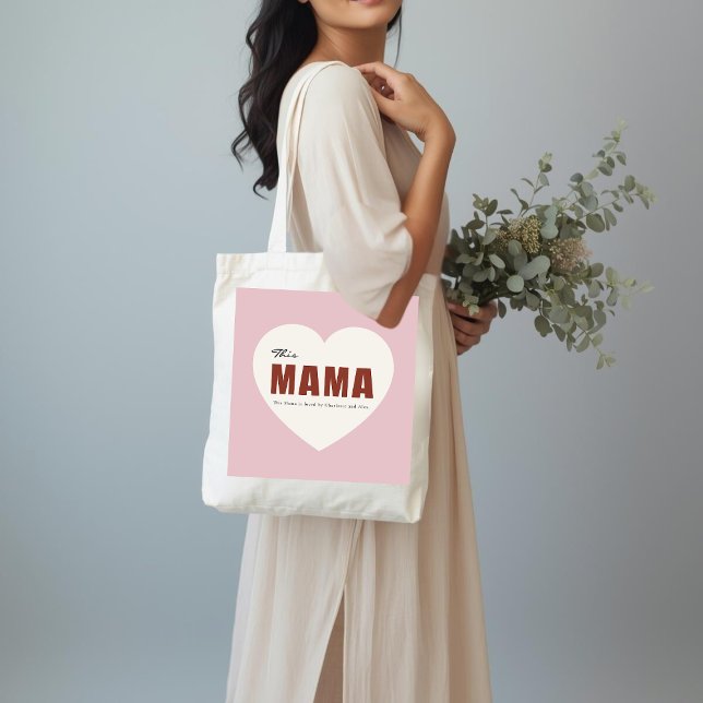 Bolso De Tela Modern Personalized Mama Heart Tote Bag (Subido por el creador)