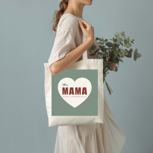Bolso De Tela Modern Personalized Mama Heart Tote Bag (Subido por el creador)
