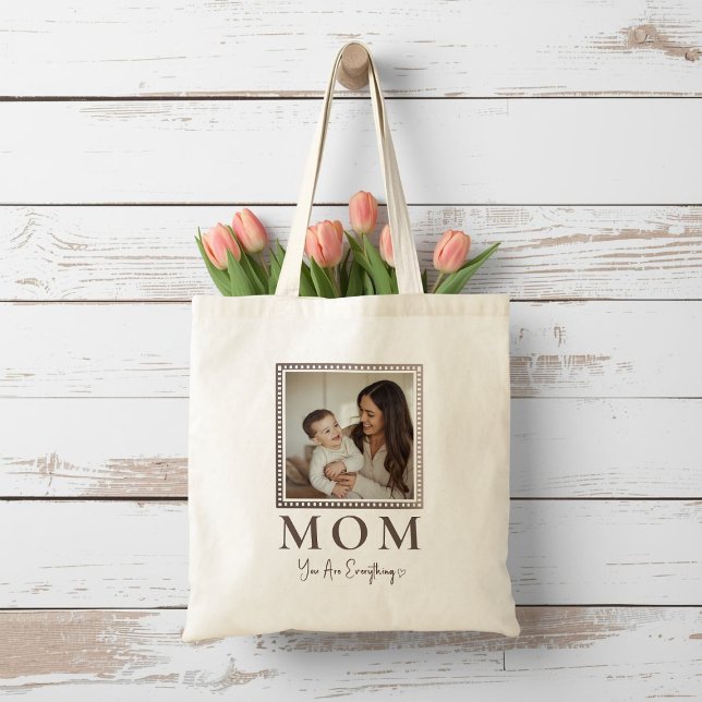 Bolso De Tela Modern Personalized Mom Photo Tote Bag Gift (Subido por el creador)