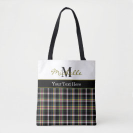 Bolso De Tela Modern Plaid Tartan Pattern Olive Green
