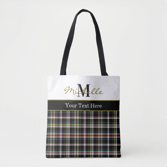 Bolso De Tela Modern Plaid Tartan Pattern Olive Green (Anverso)