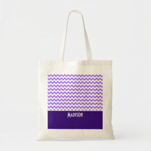 Bolso De Tela Modern Purple Chevron