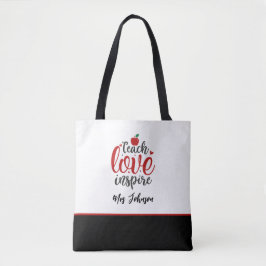 Bolso De Tela Modern Script Teach Love Inspire Teacher