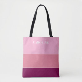 Bolso De Tela Modern Shades of Pink Personalized Name