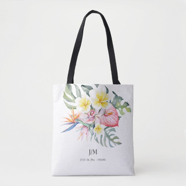 Bolso De Tela Modern Tropical Floral Monstera (Anverso)