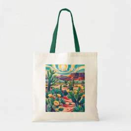Bolso De Tela Modern Van Gogh Joshua Tree Cholla Cactus Garden