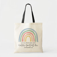 Moderna acuarela arco iris madre gracias tote rega