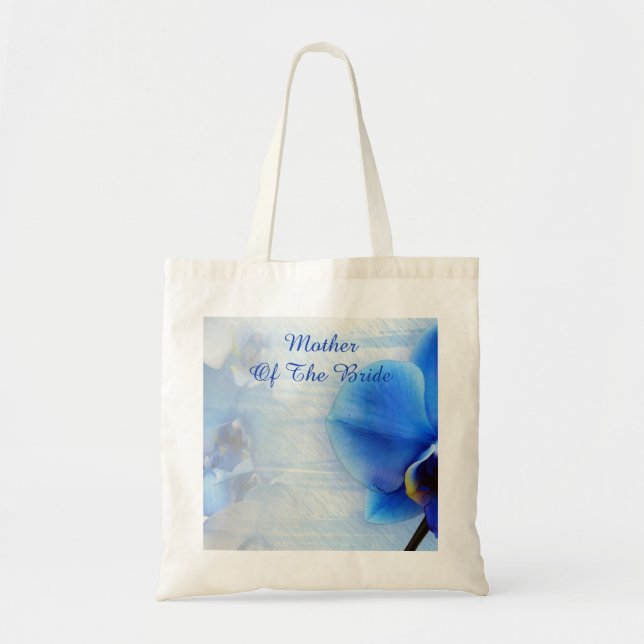 Bolso De Tela Moderna acuarela azul Tropical Orquídea Tot (Frente)