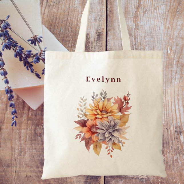 Bolso De Tela Moderna acuarela Elegante Fall Floral Bridesmaid (Subido por el creador)
