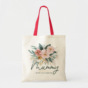 Bolso De Tela Moderna acuarela escritura floral mímica elegante