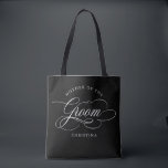 Bolso De Tela Moderna caligrafía: Madre negra de la novia<br><div class="desc">Una madre atemporal y elegante de la bolsa de té de regalo de la novia con un guión de caligrafía refinado sobre un fondo clásico,  perfecto para una celebración formal y sofisticada de los bodas. Para personalización o productos adicionales con este diseño,  por favor no dude en contactarme.</div>