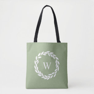 Bolso De Tela Moderna casa de campo monogramada Tote Bag