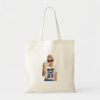 Bolso De Tela Moderna chica de café con hielo "¡Hermano, volvimo
