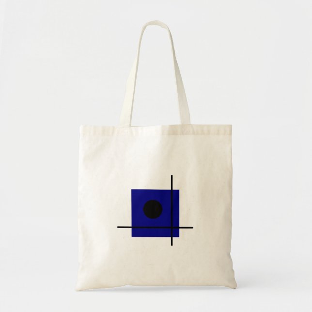 Bolso De Tela Moderna composición azul de arte Bauhaus (Frente)