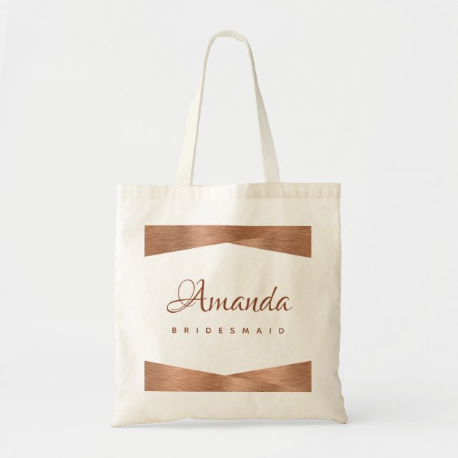 Bolso De Tela Moderna dama de honor caligráfica geométrica de co (Frente)