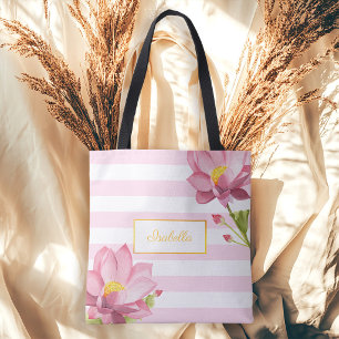 Bolso De Tela Moderna dama de honor con Lotus floral dorado