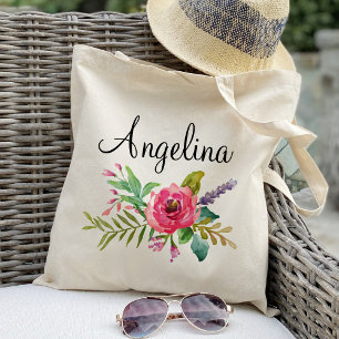 Bolso De Tela Moderna dama de honor floral personalizada