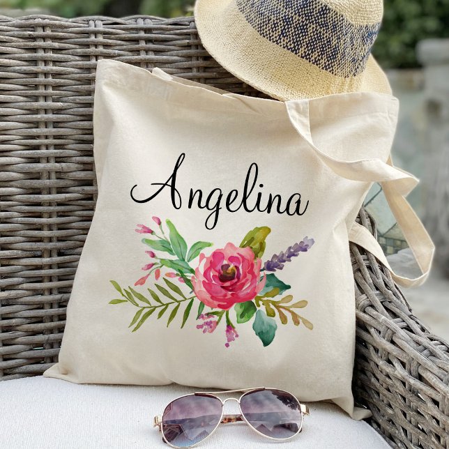 Bolso De Tela Moderna dama de honor floral personalizada (Subido por el creador)