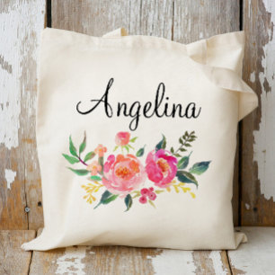 Bolso De Tela Moderna dama de honor floral personalizada-3