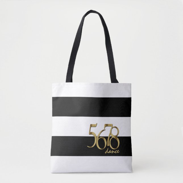 Bolso De Tela Moderna danza tempo cuenta en rayas patrón (Anverso)