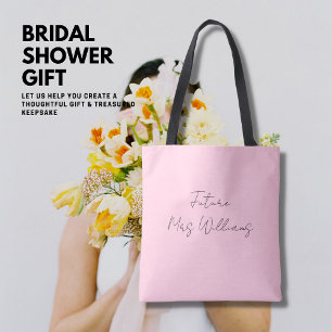 Bolso De Tela Moderna ducha de novia con bolsitas rosadas de Rub