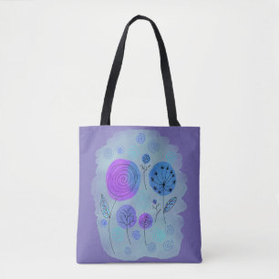 Bolso De Tela Moderna flor abstracta morada