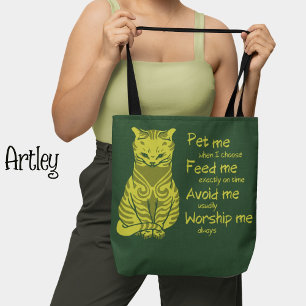 Bolso De Tela Moderna frase divertida del gato verde del mal mon