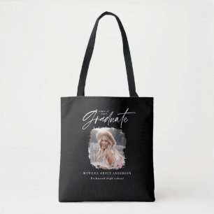 Bolso De Tela Moderna graduación elegante de escritura en blanco