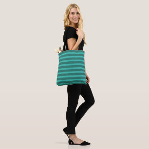 Bolso De Tela Moderna Marina simple azul nombre de dos franjas d