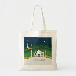 Bolso De Tela Moderna mezquita de corte de papel de Eid Mubarak