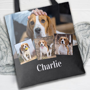 Bolso De Tela Moderna Personalizada 4 Mascotas Foto Nombre Perro