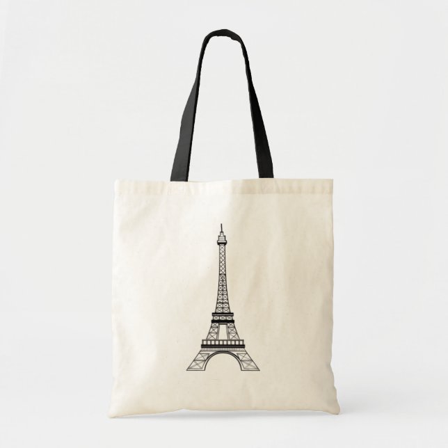 Bolso De Tela Moderna Torre Eiffel París Francés (Frente)