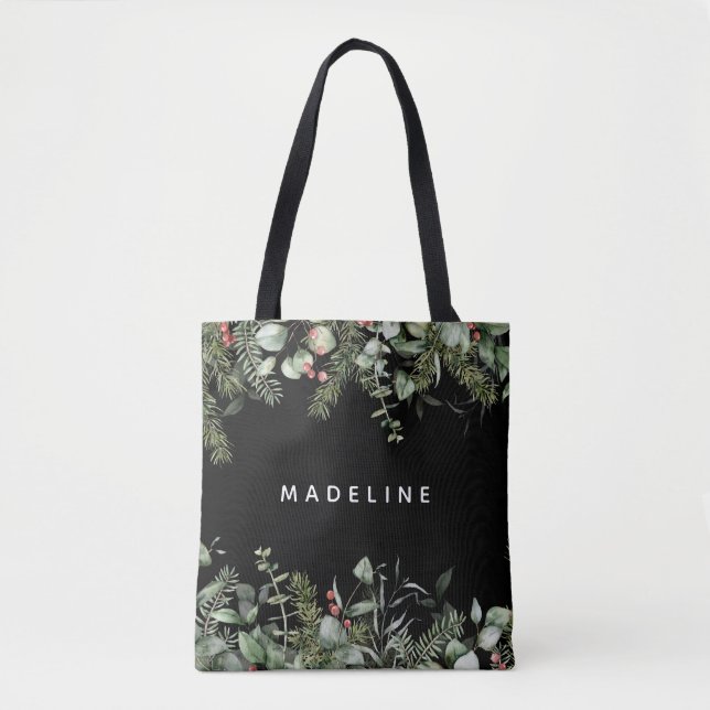 Bolso De Tela Moderna vegetación de invierno personalizada (Anverso)